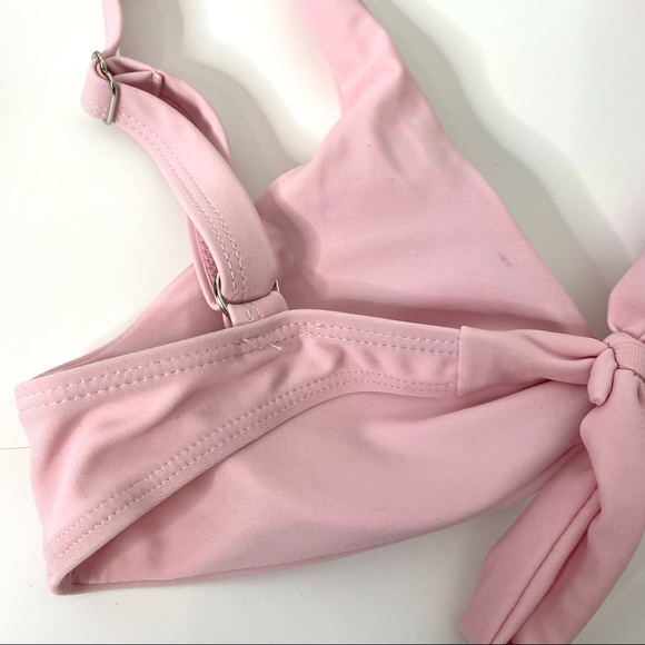 SHEIN Pink Wrap Front Tie Back Bikini Top - Picture 7 of 7